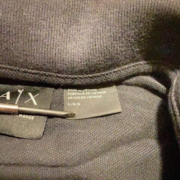 Armani Exchange Black Polo Shirt Short Sleeve Size L - Picture 3 of 16